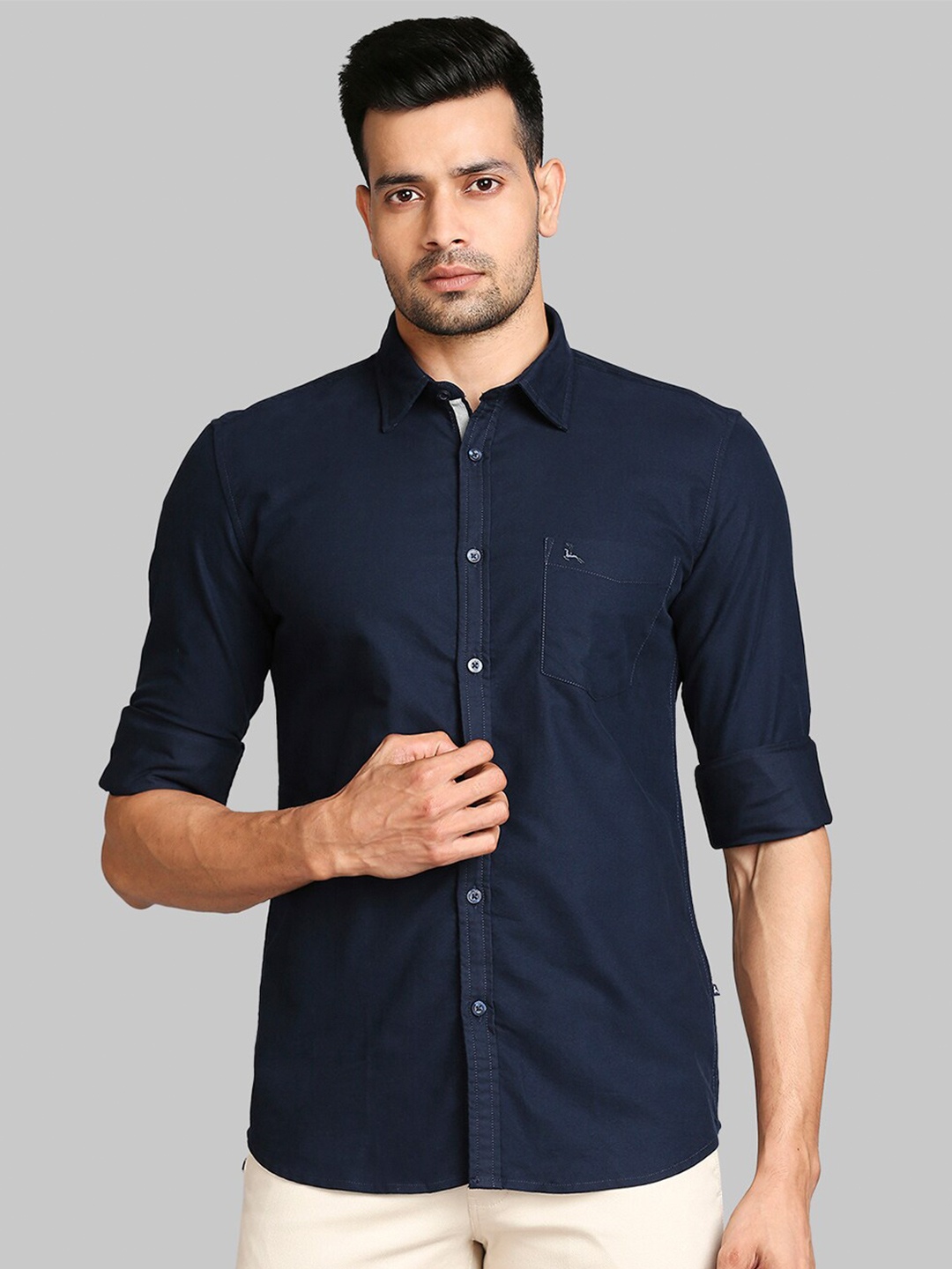 

Parx Men Blue Slim Fit Casual Shirt