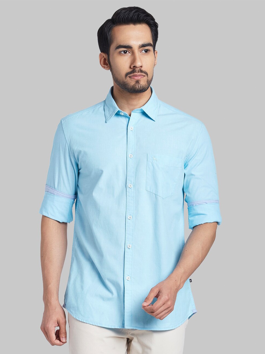 

Parx Men Blue Slim Fit Casual Shirt