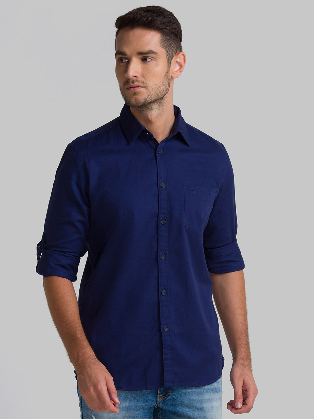 

Parx Men Blue Slim Fit Casual Shirt