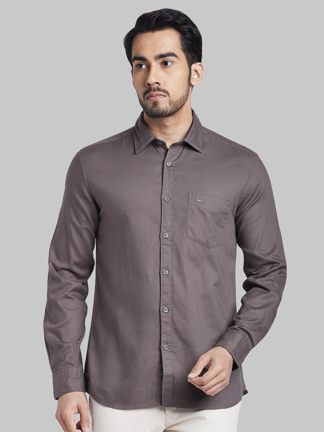 

Parx Men Grey Slim Fit Casual Shirt