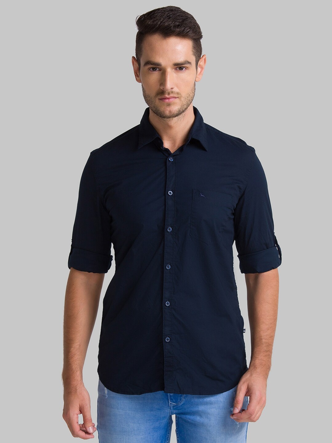 

Parx Men Blue Slim Fit Casual Shirt