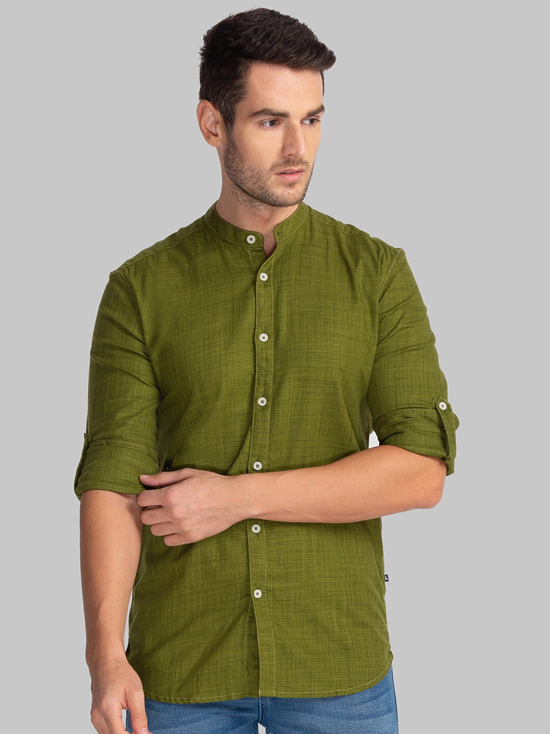 

Parx Men Green Slim Fit Casual Shirt