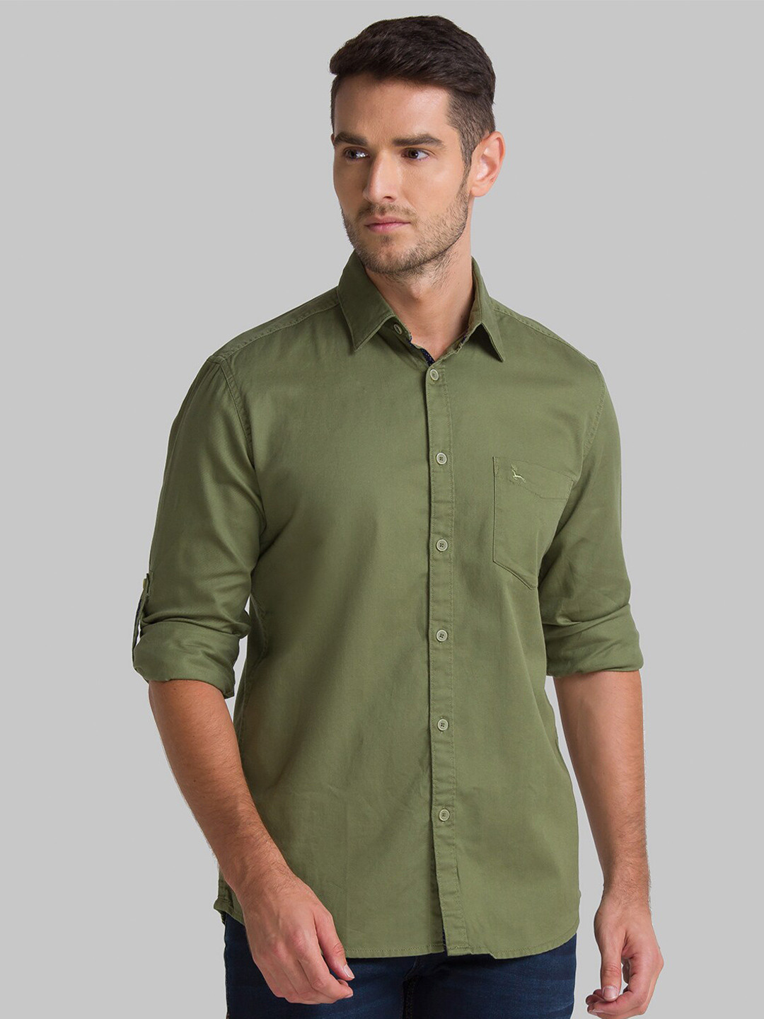 

Parx Men Green Slim Fit Casual Shirt