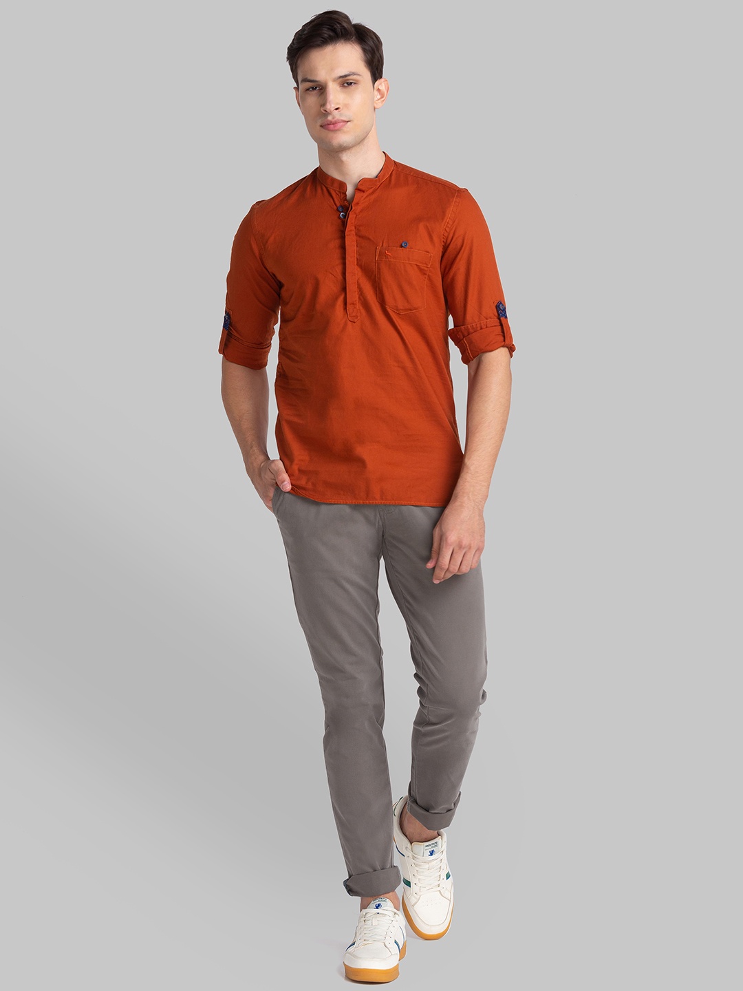 

Parx Men Orange Slim Fit Casual Shirt