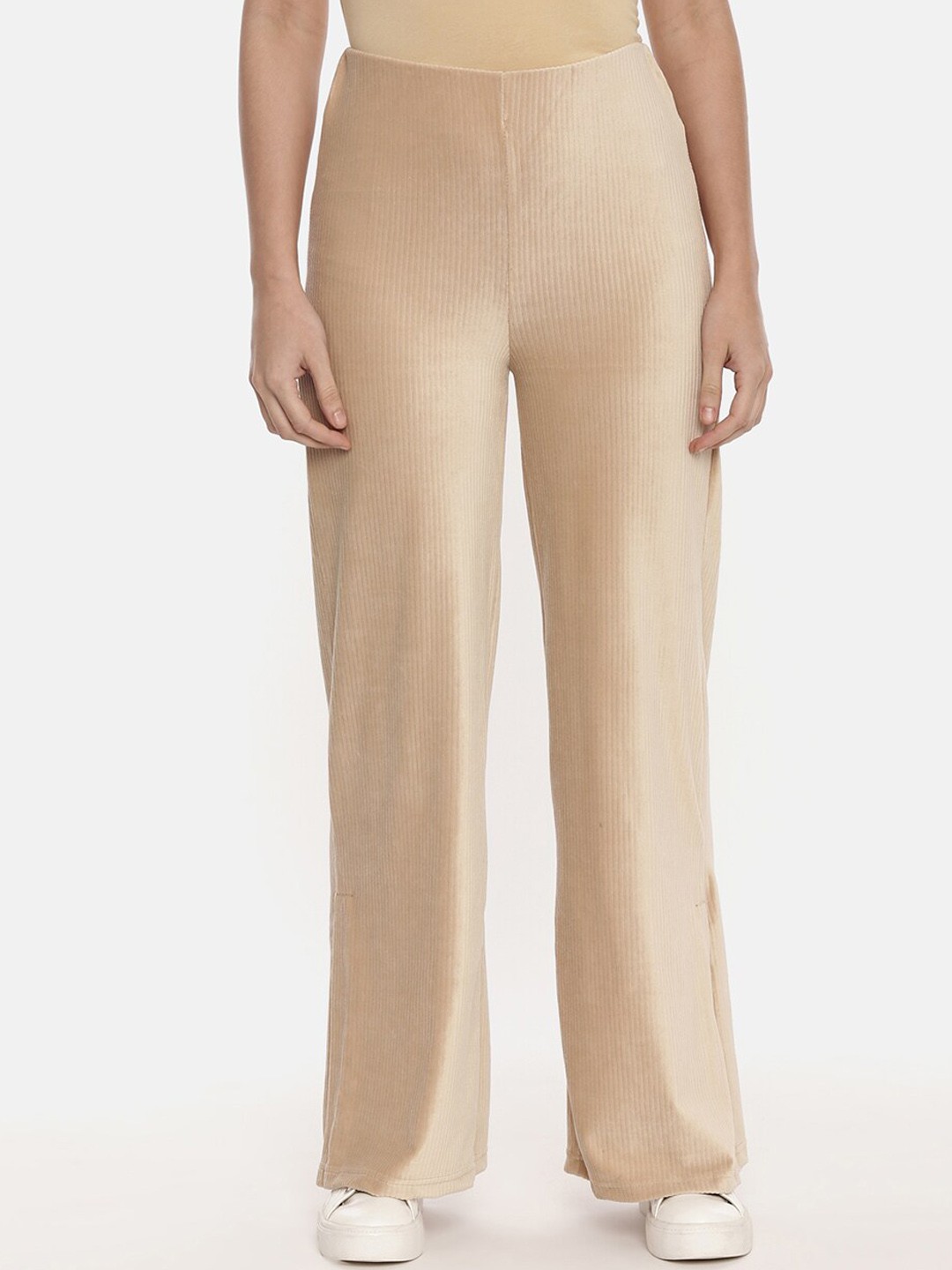 

R&B Women Beige Loose Fit Parallel Trousers