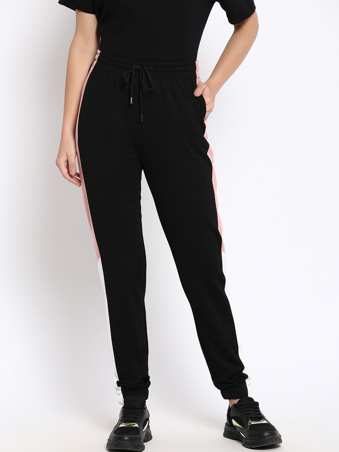 

R&B Women Black Solid Joggers