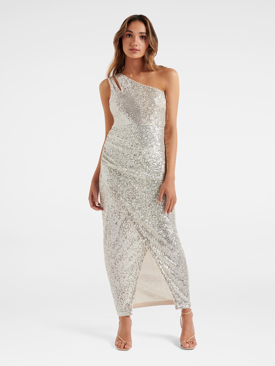 

Forever New Silver-Toned Maxi Dress