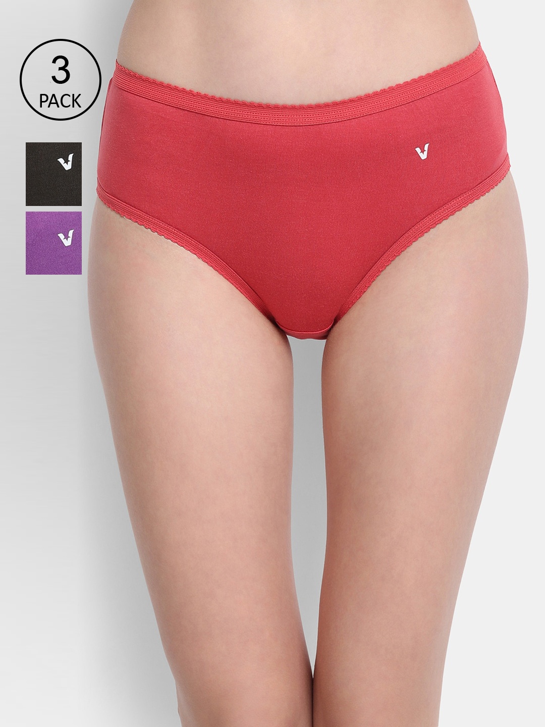 

VStar Women Pack of 3 Assorted Pure Cotton Bikini Briefs
