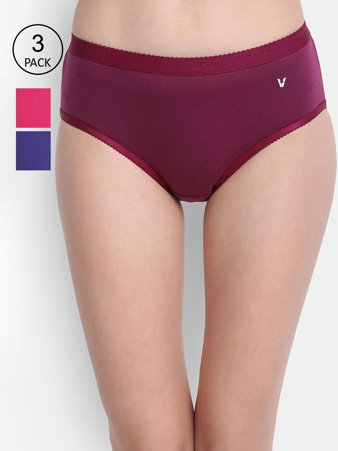 

VStar Women Pack Of 3 Multicolor Bikini Briefs, Multi
