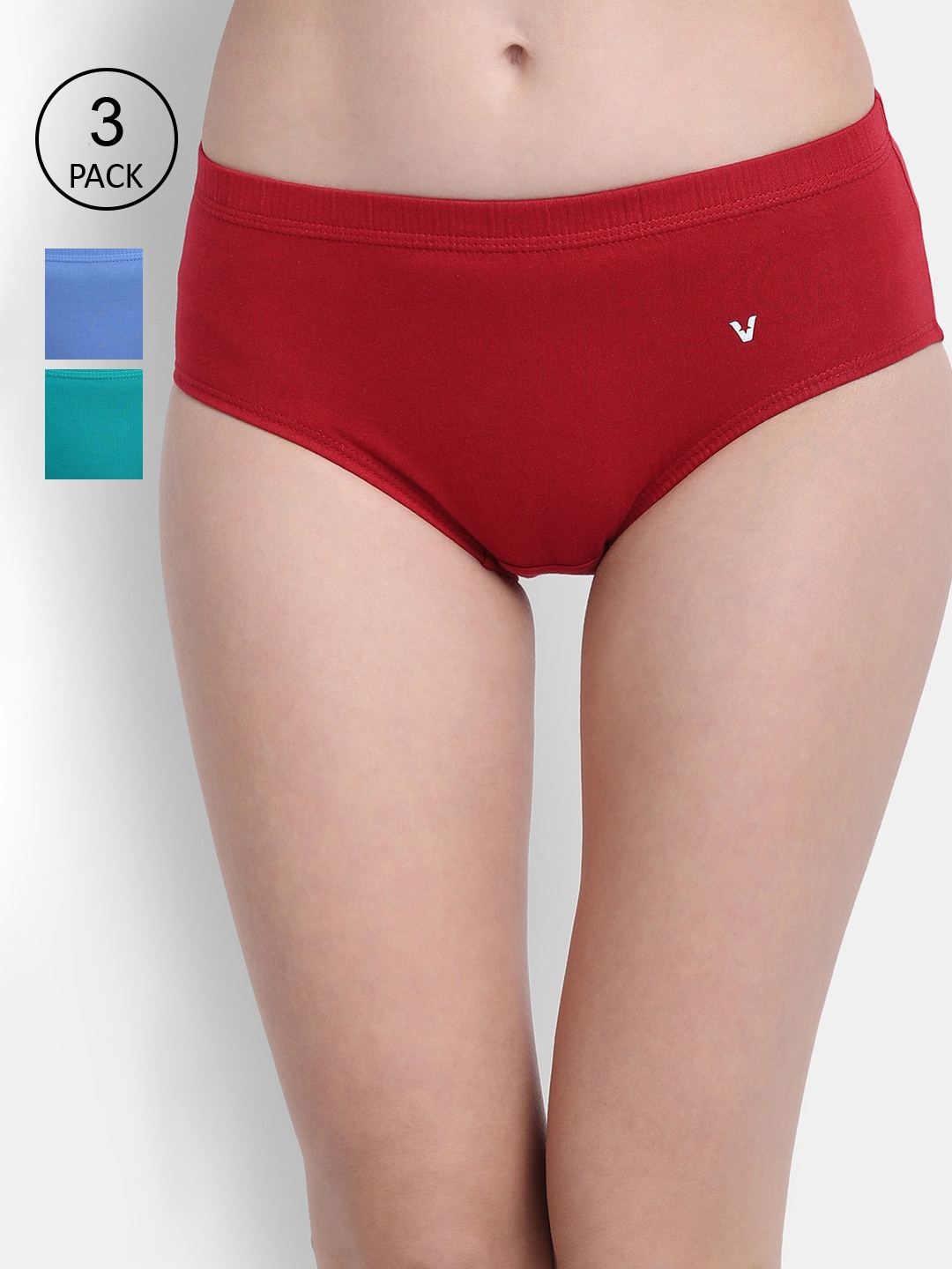 

VStar Women Pack Of 3 Multicoloured Hipster Briefs, Multi