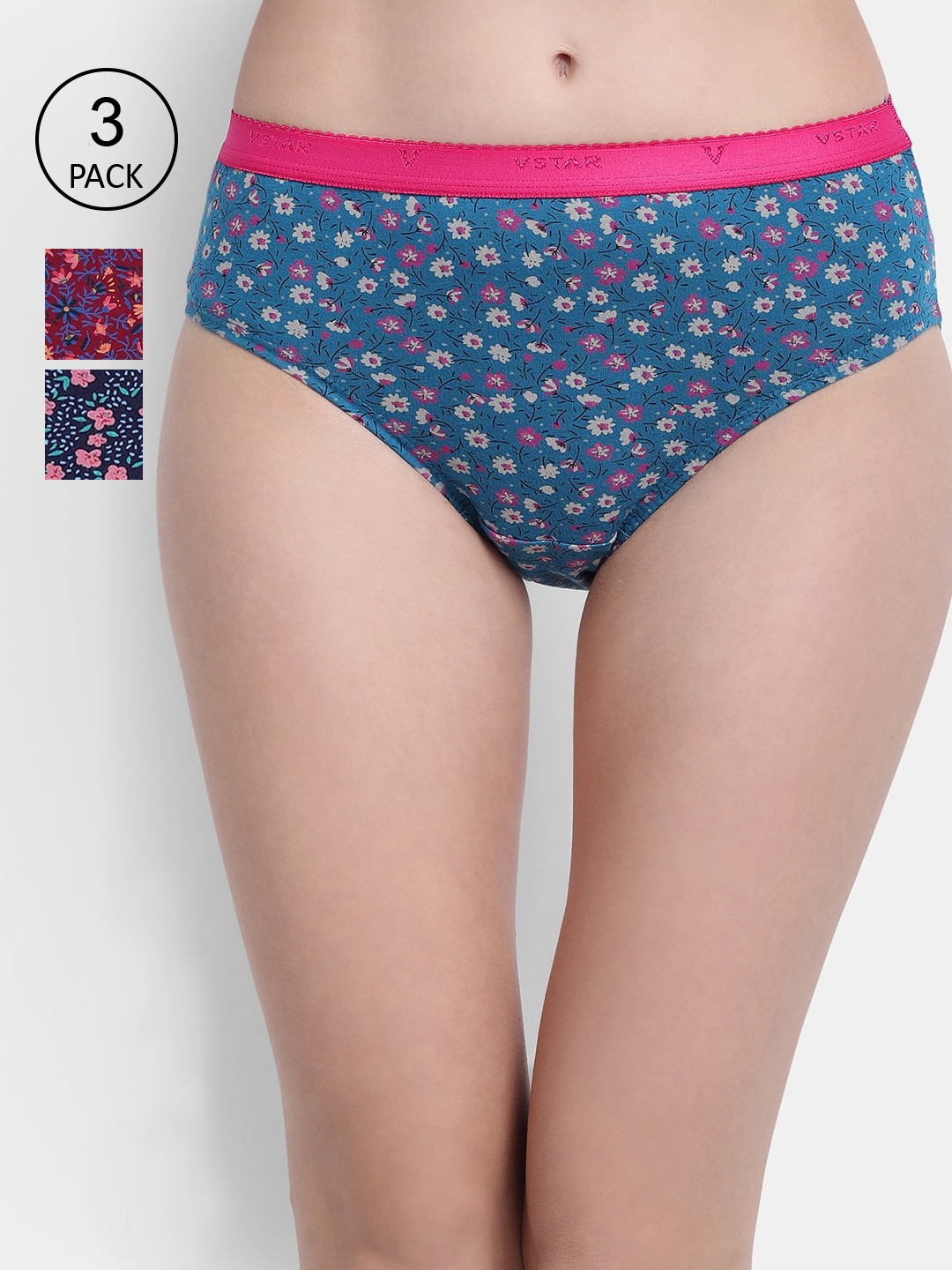 

VStar Women Pack Of 3 Assorted Bikini Briefs, Multi