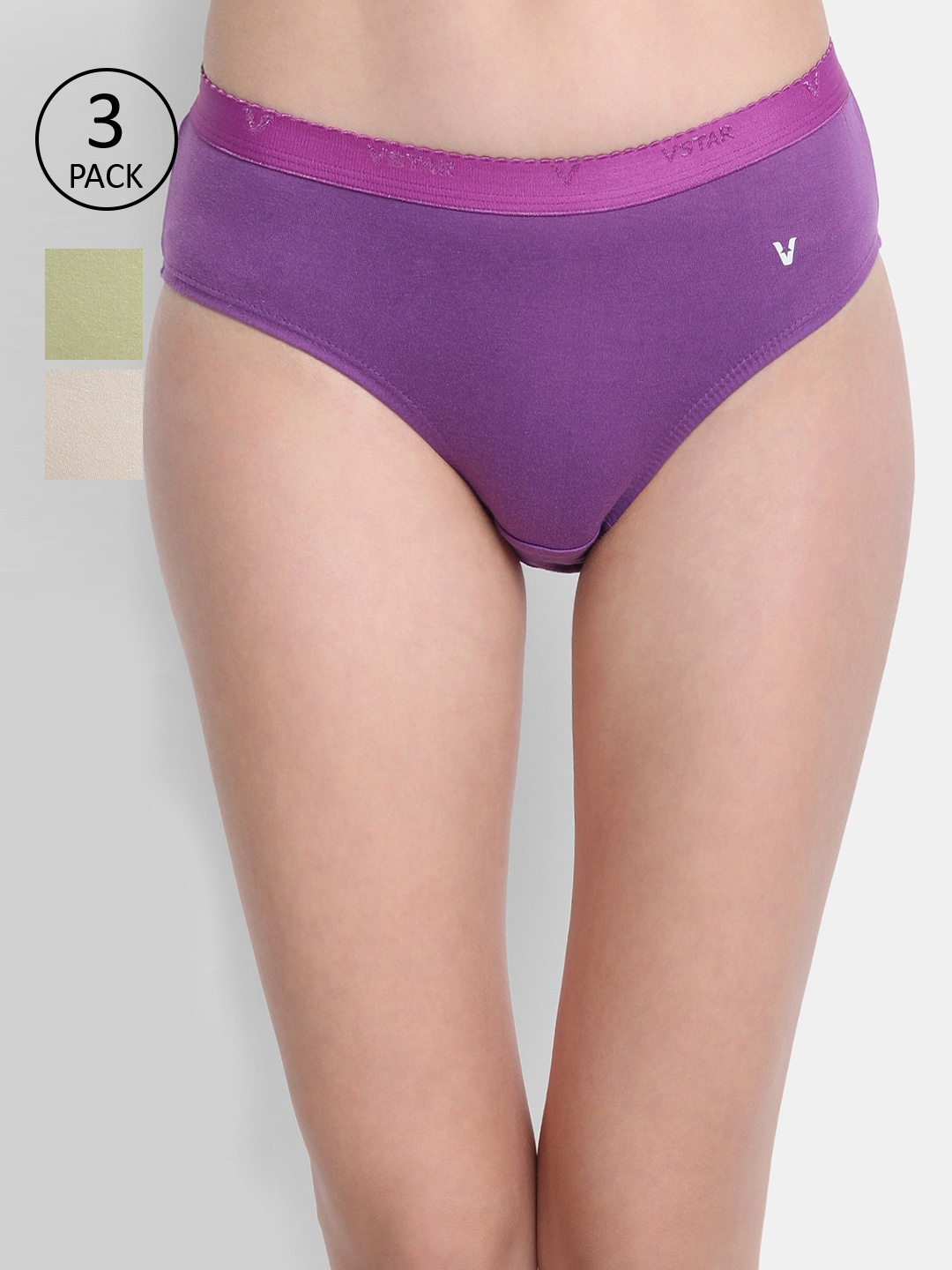 

VStar Pack of 3 Assorted Solid Hipster briefs