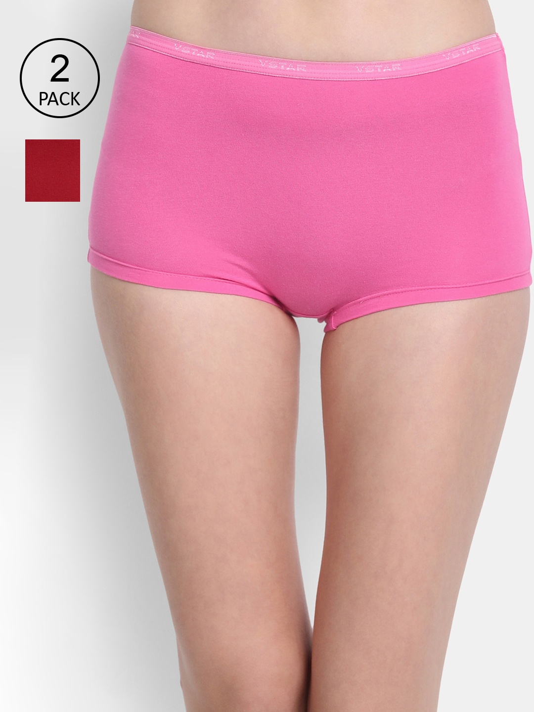 

VStar Pack Of 2 Assorted Mid Rise Cotton Boy Shorts IPL-2PCS