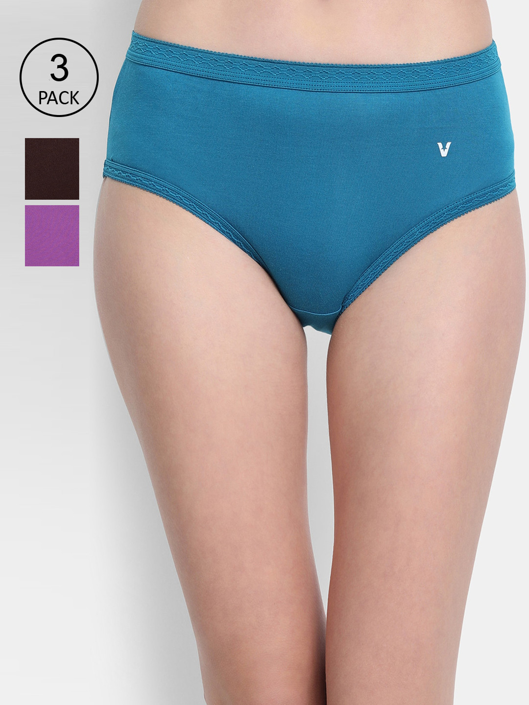 

VStar Women Set of 3 Assorted Cotton Hipster Briefs