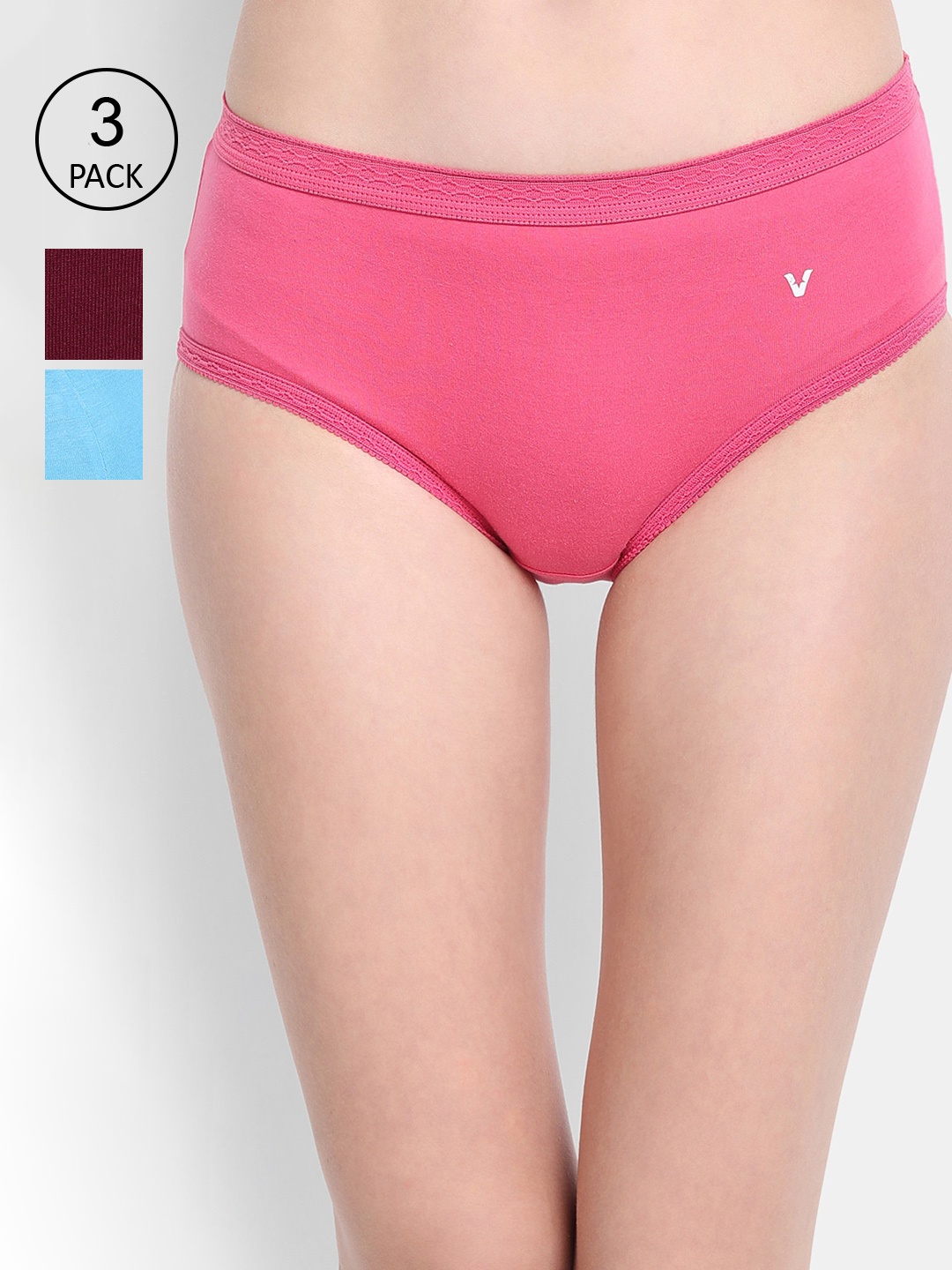 

VStar Women Pack Of 3 Assorted Pure Combed Cotton Bikini Briefs