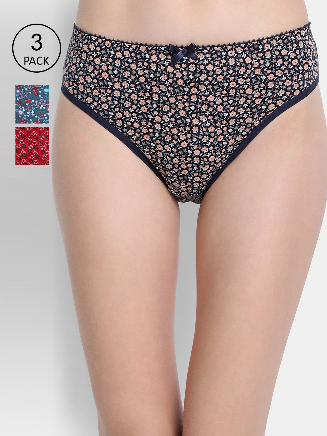 

VStar Women Pack Of 3 Cotton Bikini Briefs, Black