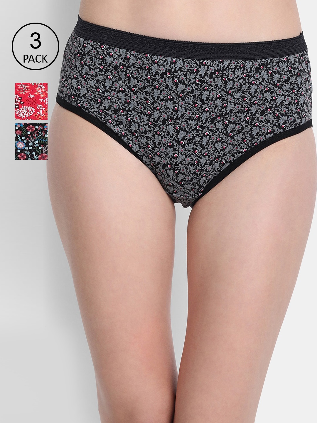 

VStar Women Pack Of 3 Pure Combed Cotton Bikini Briefs, Multi