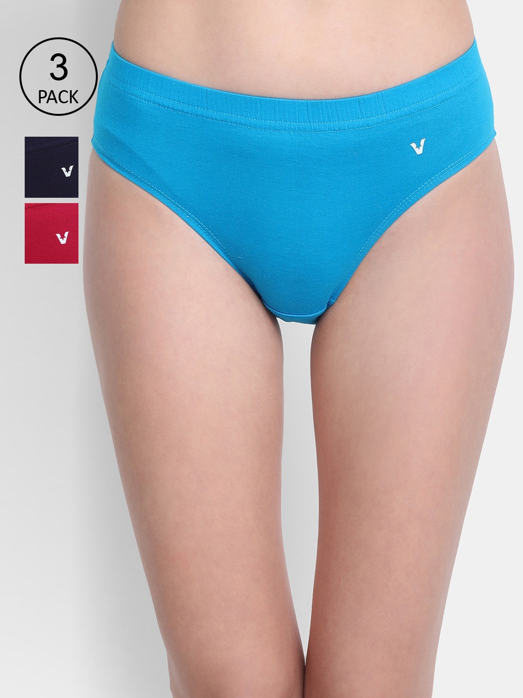 

VStar Plus Size Women Pack Of 3 Pure Cotton Solid Bikini Briefs, Maroon
