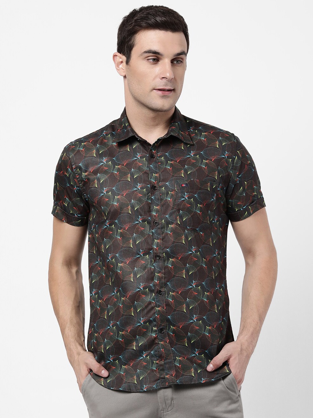 

AD By Arvind Men Multicoloured Slim Fit Floral Printed Casual Shirt, Multi