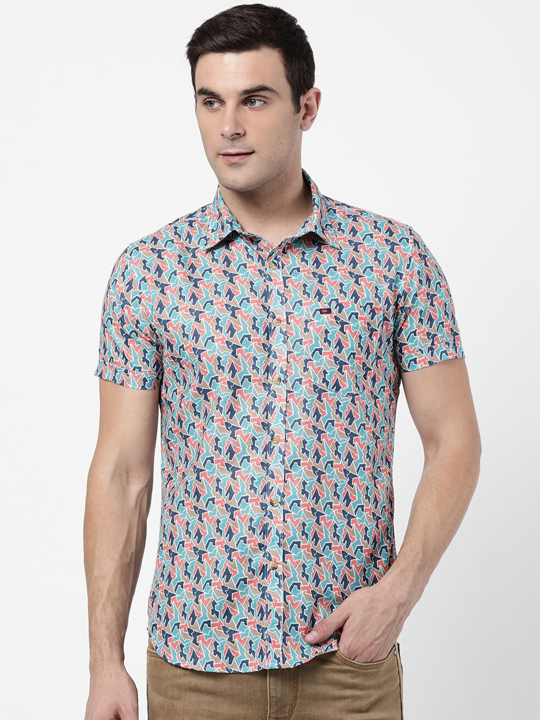 

AD By Arvind Men Multicoloured Slim Fit Floral Printed Casual Shirt, Multi