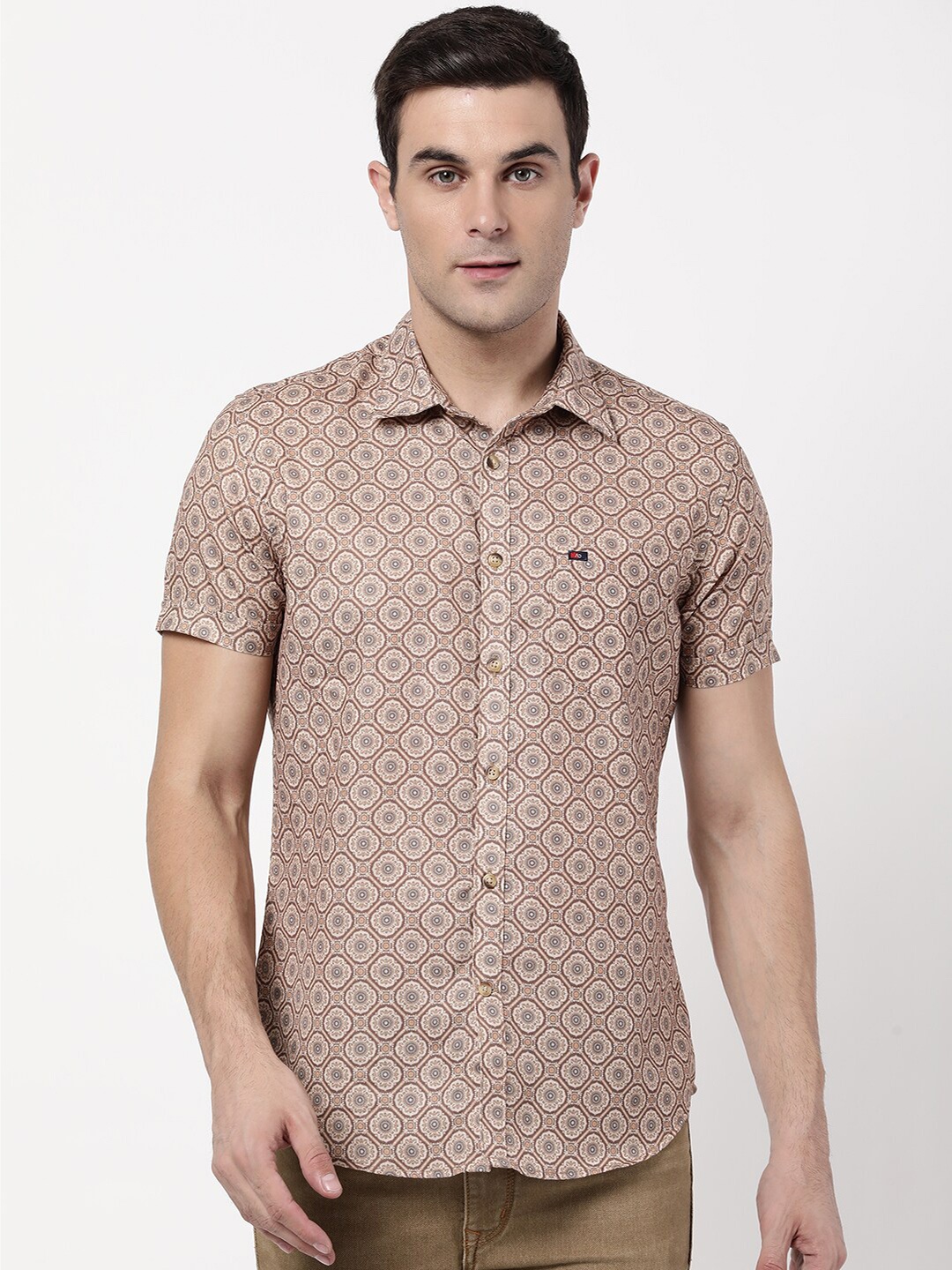 

AD By Arvind Men Multicoloured Slim Fit Printed Casual Shirt, Multi