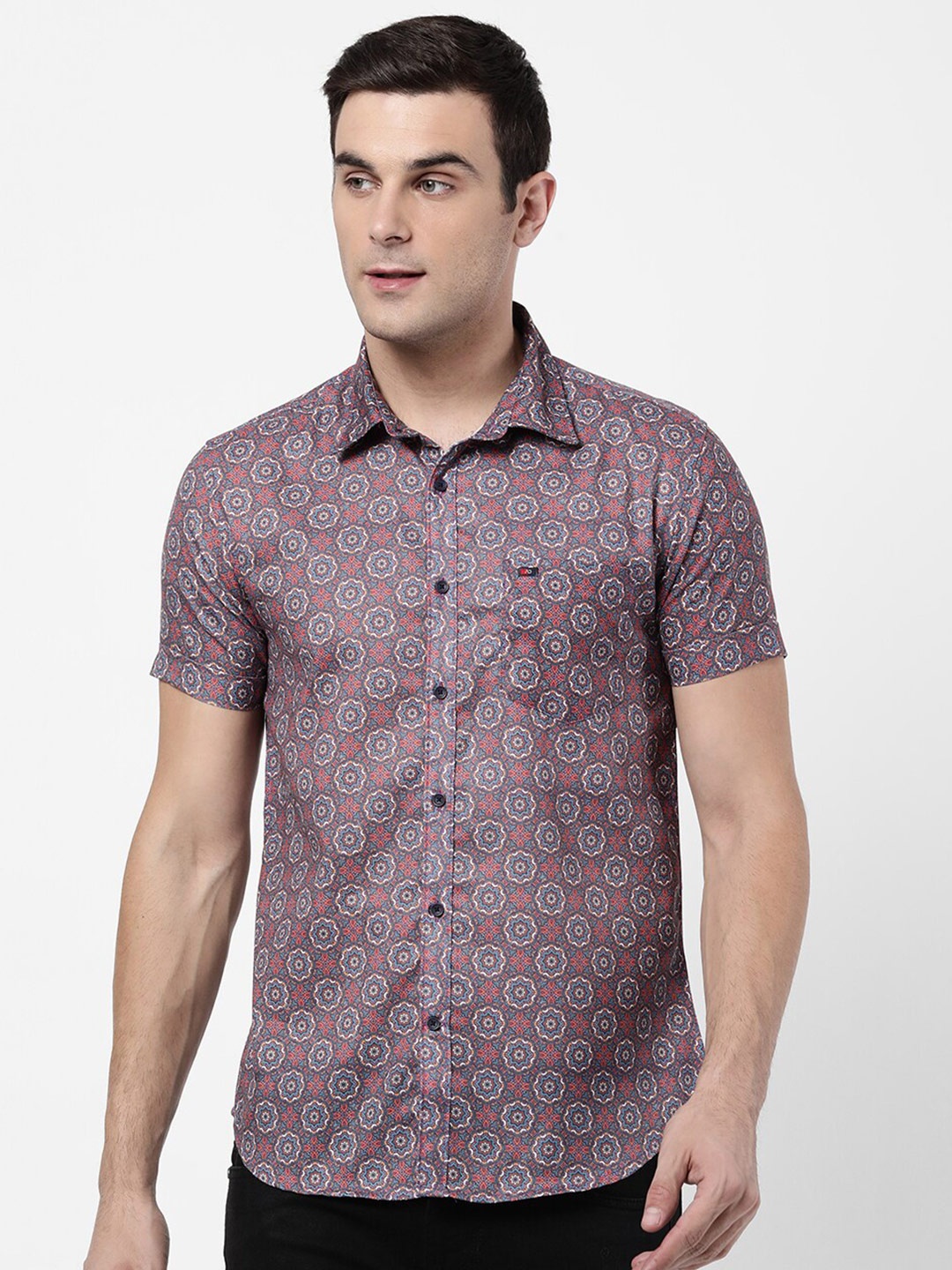 AD By Arvind Men Multicoloured Slim Fit Floral Printed Casual Shirt, Multi