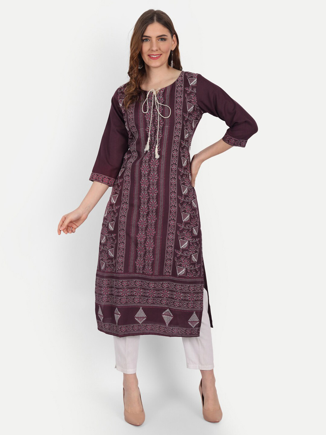 

Happy Design Women Purple Floral Printed Floral Kurta