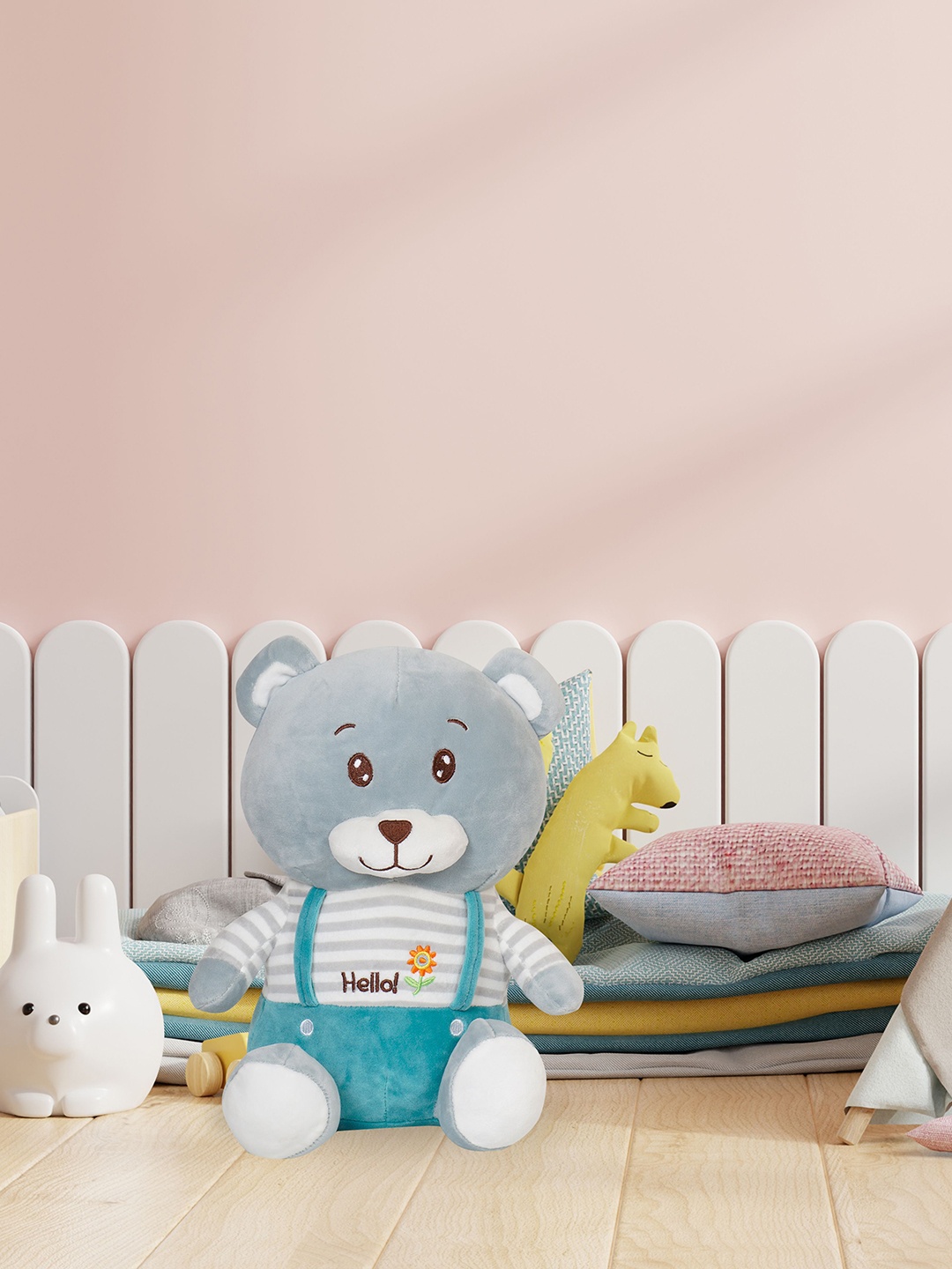 

Ultra Kids Grey & White Hello Teddy Soft Toy