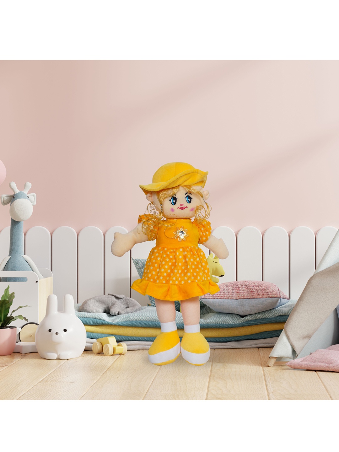 

Ultra Kids Yellow & White Cute Soft Doll Soft Toy