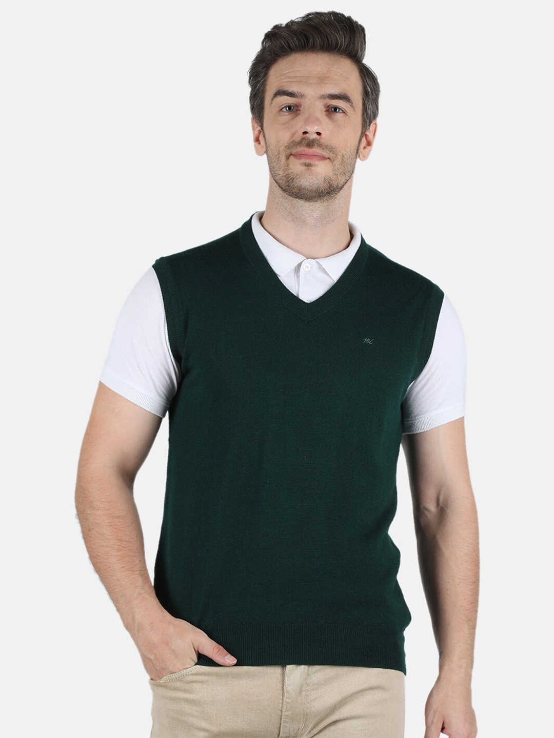 

Monte Carlo Men Green Sweater Vest