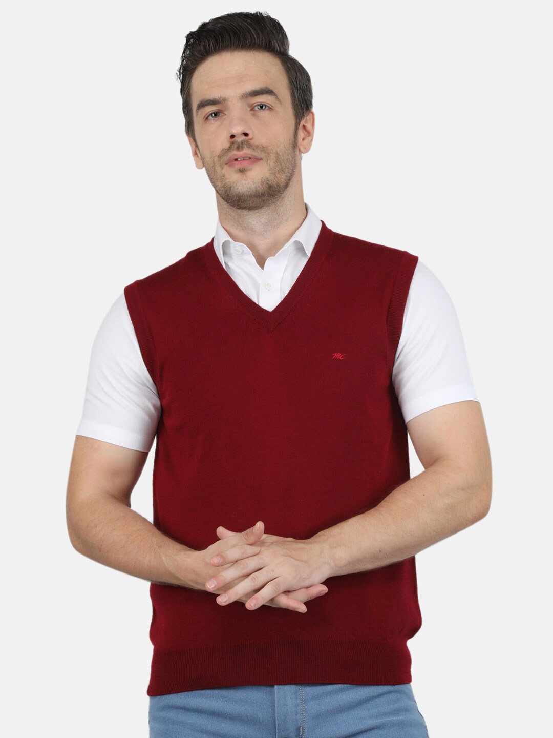 

Monte Carlo Men Maroon Sweater Vest