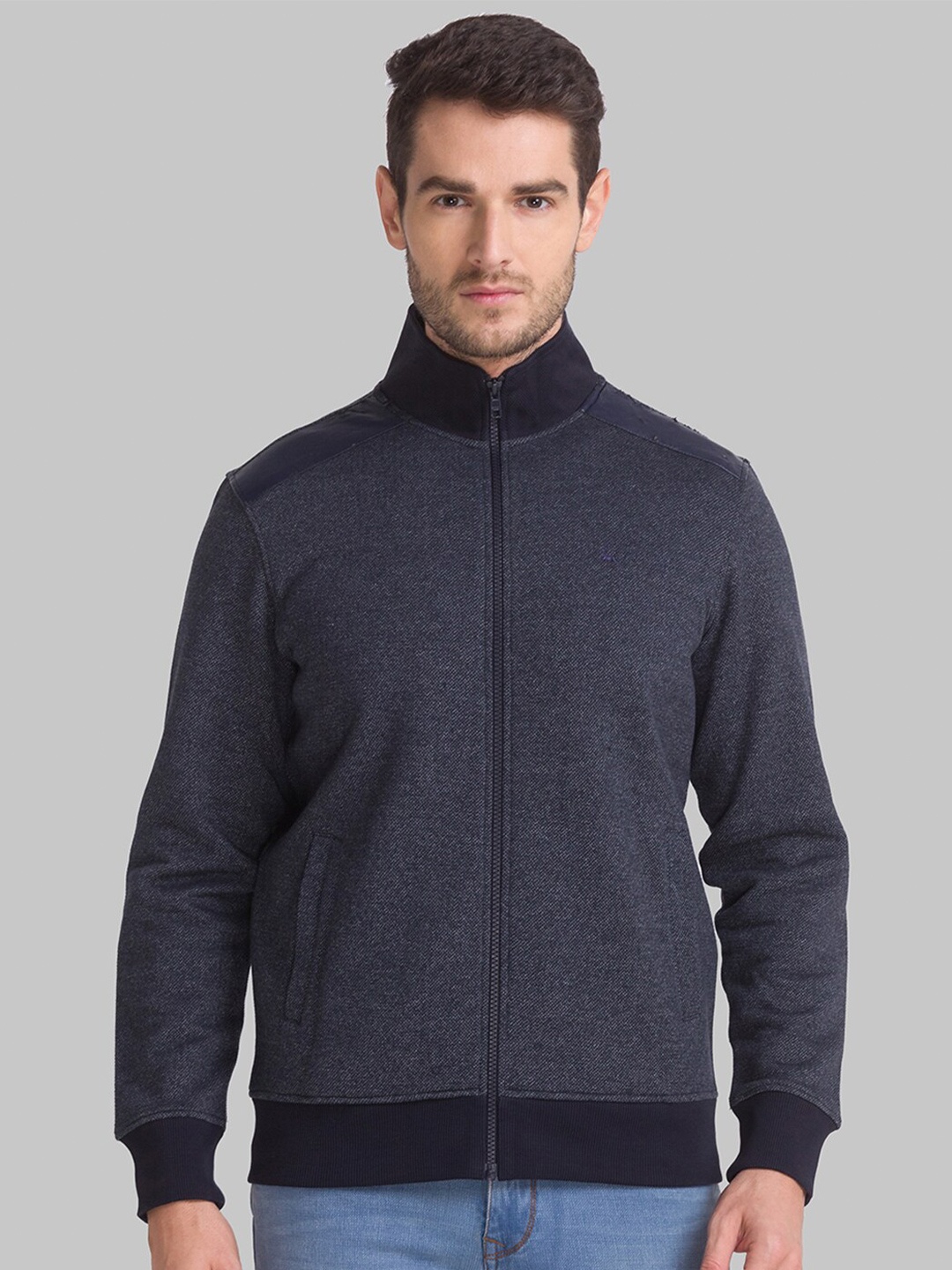 

Parx Men Blue Solid Full Sleeve Sweatshirt
