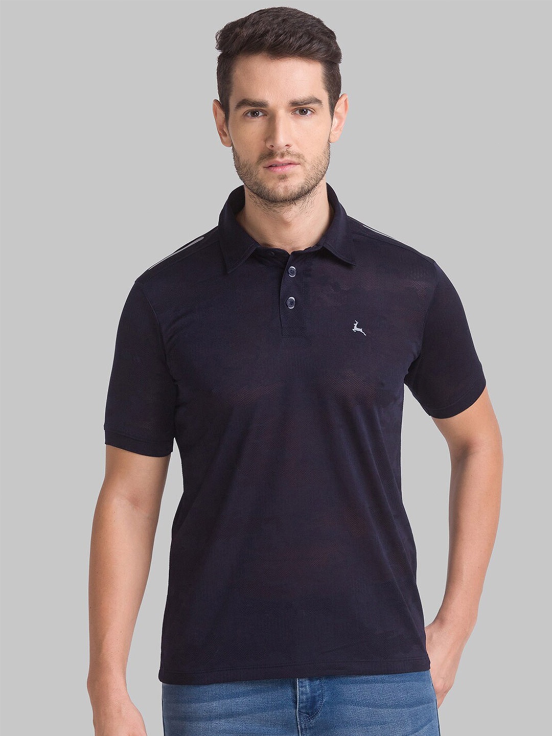 

Parx Men Blue Polo Collar T-shirt