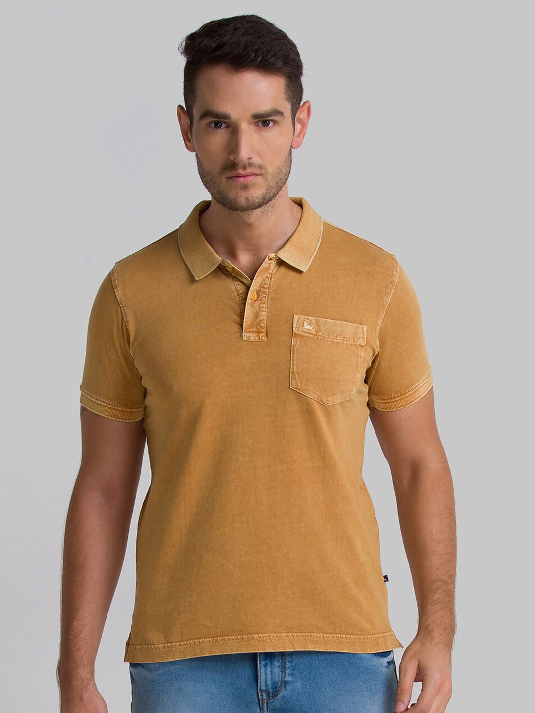

Parx Men Yellow Polo Collar T-shirt