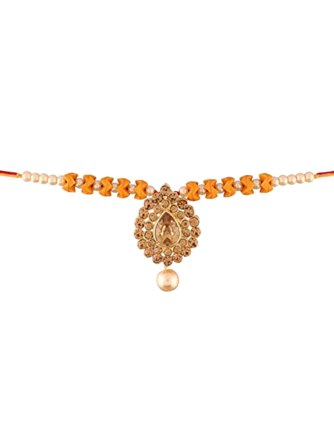 

I Jewels Yellow Designer Lumba Bhabhi Rakhi