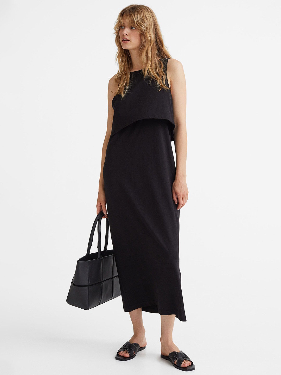 

H&M Women Black MAMA Before & After pregnancy/nursing dress