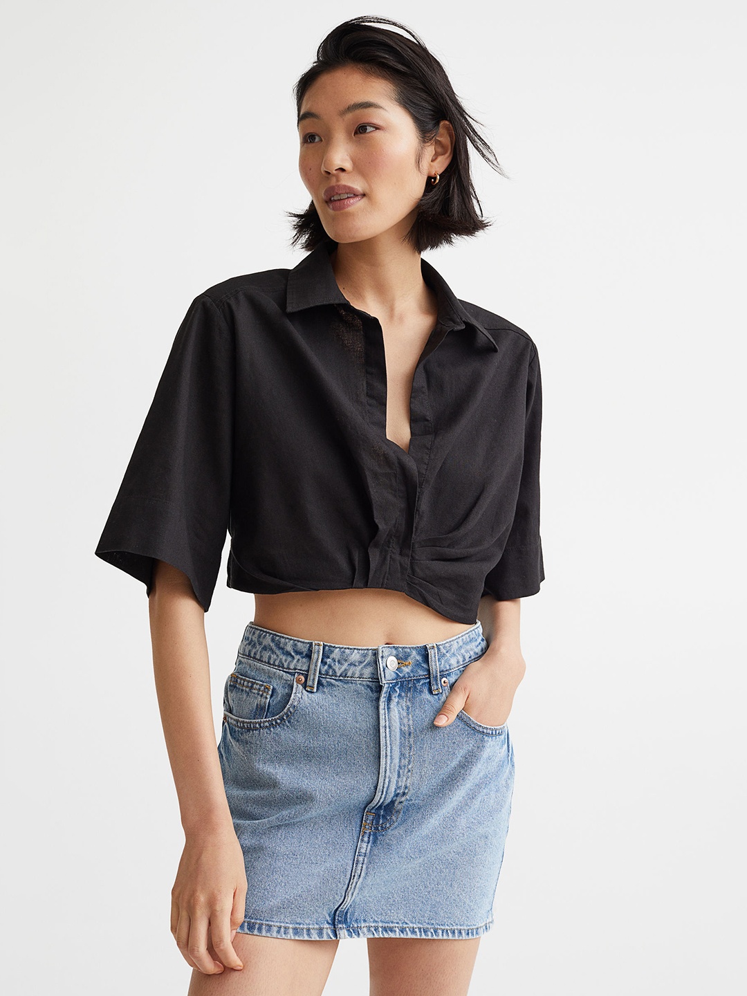 

H&M Women Blue Denim Skirt