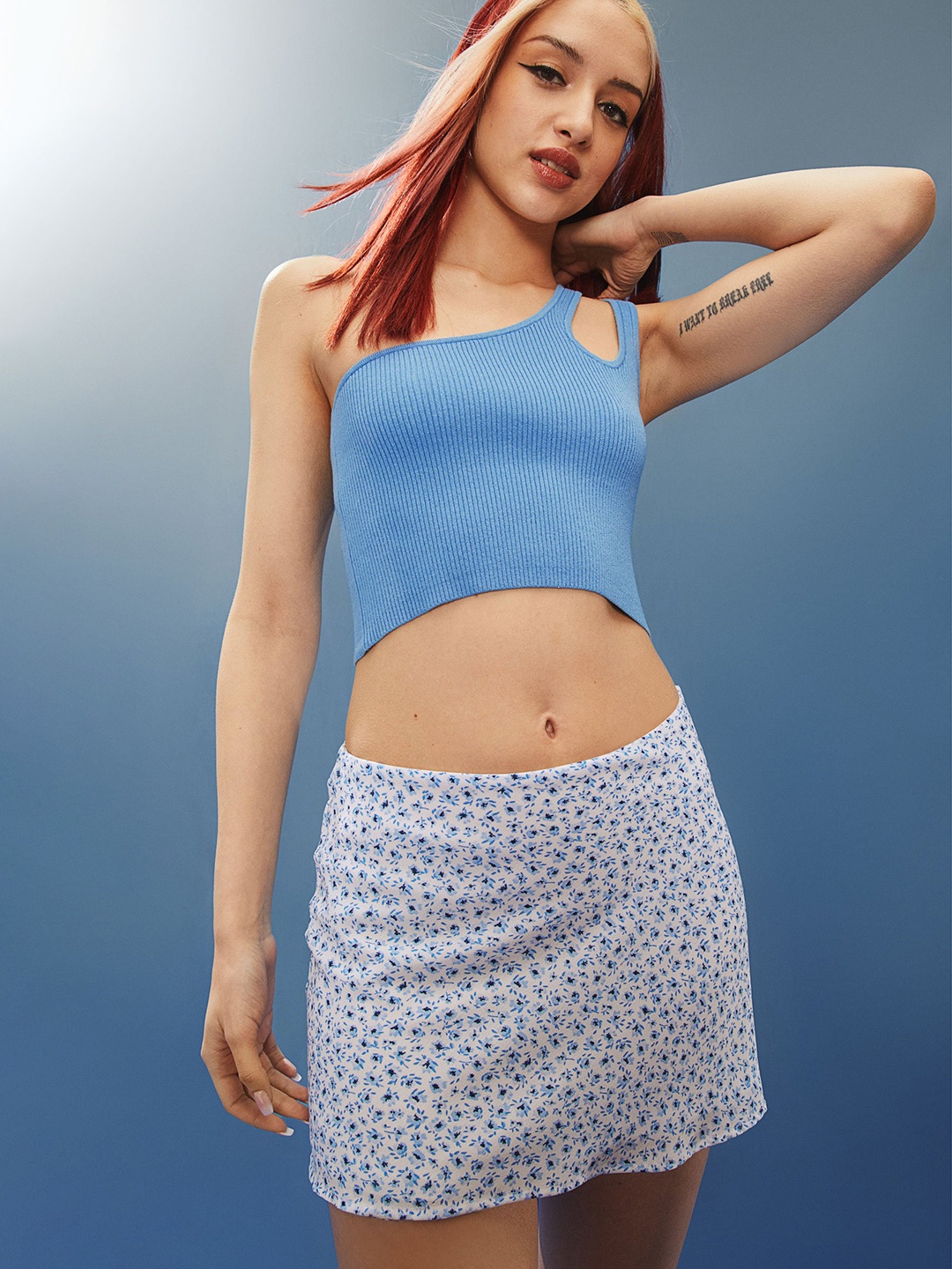 

H&M Women Blue A-line skirt