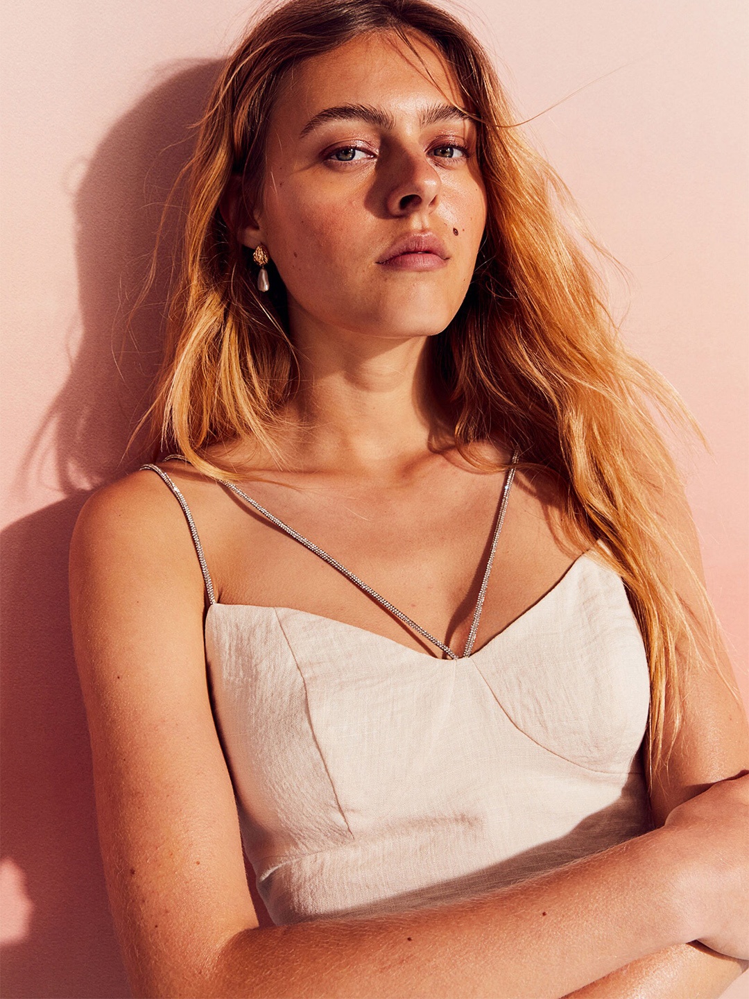 

H&M Women Beige Crop Top