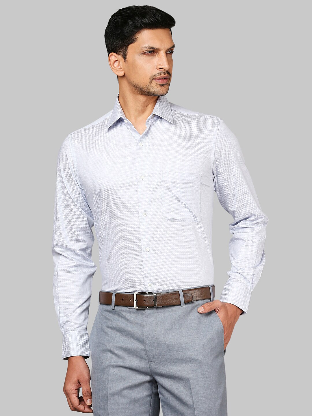

Raymond Men Grey Printed Formal Shirt