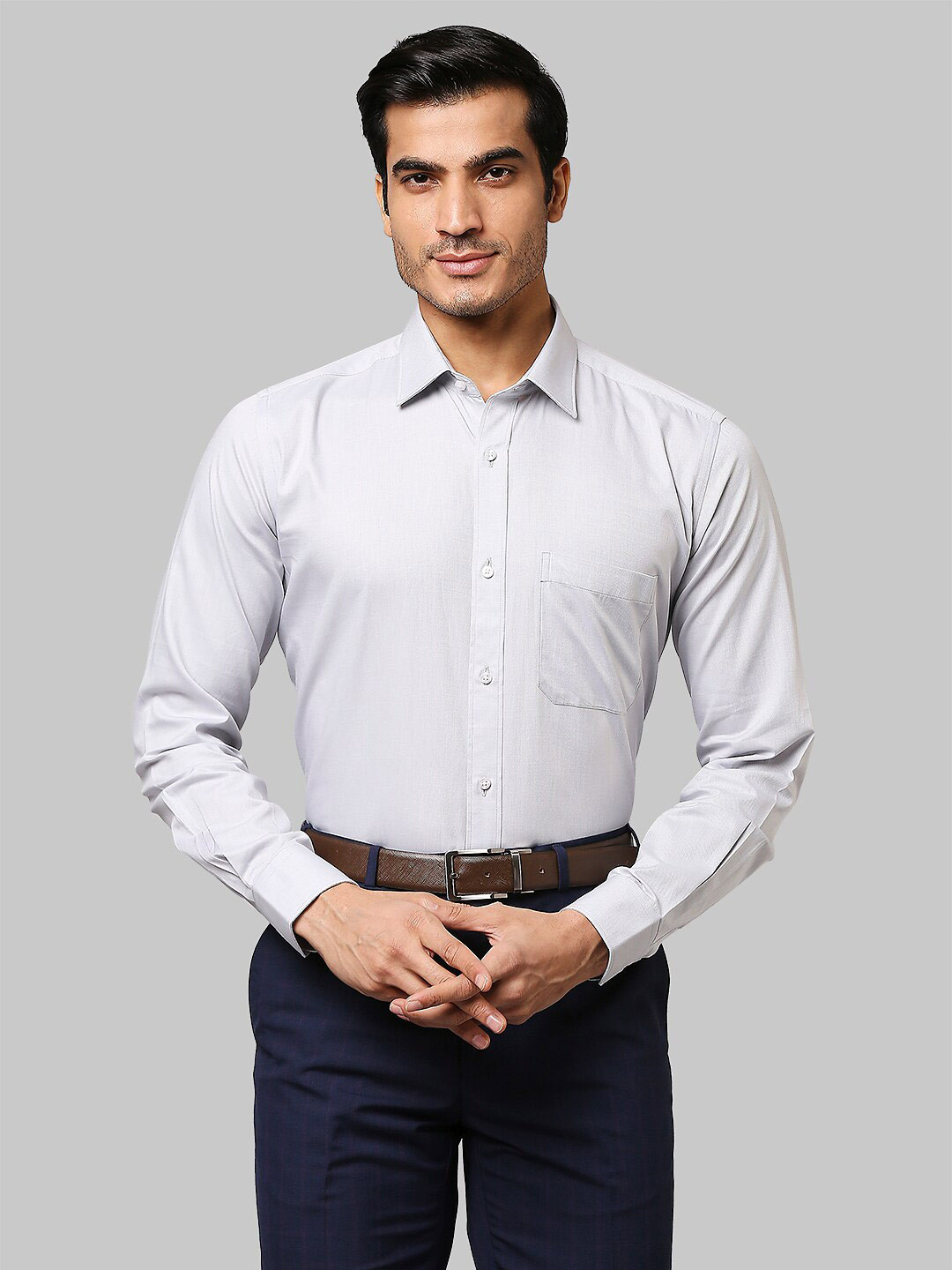 

Raymond Men Grey Slim Fit Cotton Formal Shirt