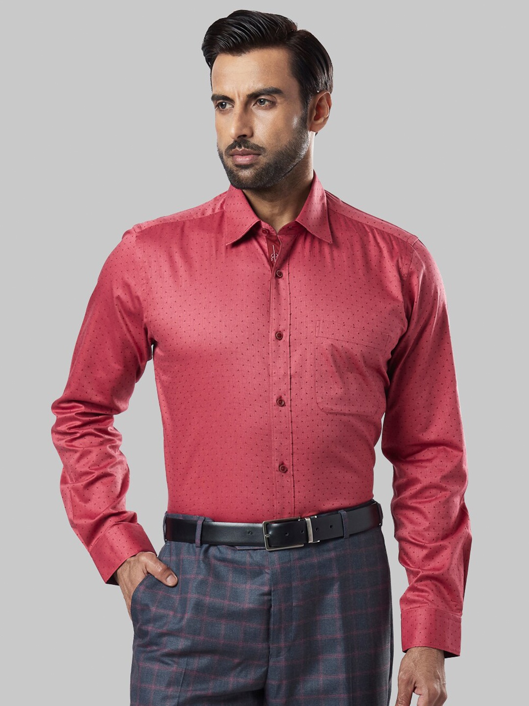 

Raymond Men Red Printed Formal Shirt