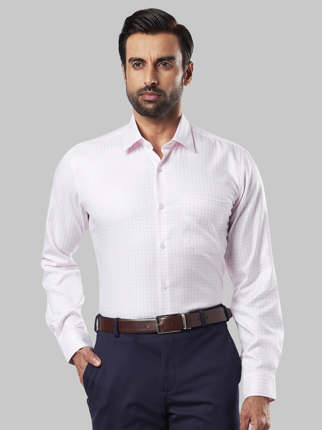 

Raymond Men Pink Checked Formal Shirt