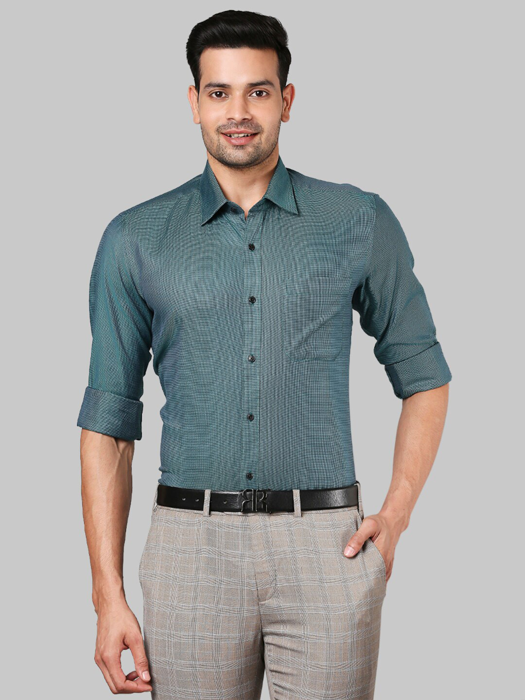 

Raymond Men Green Formal Shirt
