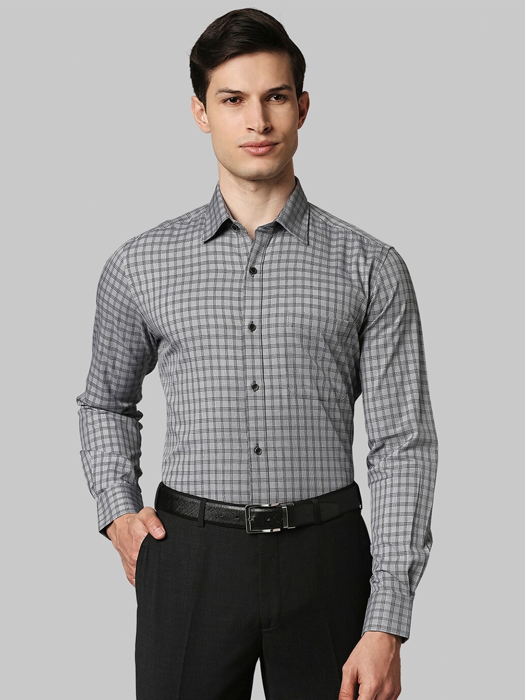 

Raymond Men Grey Checked Formal Shirt