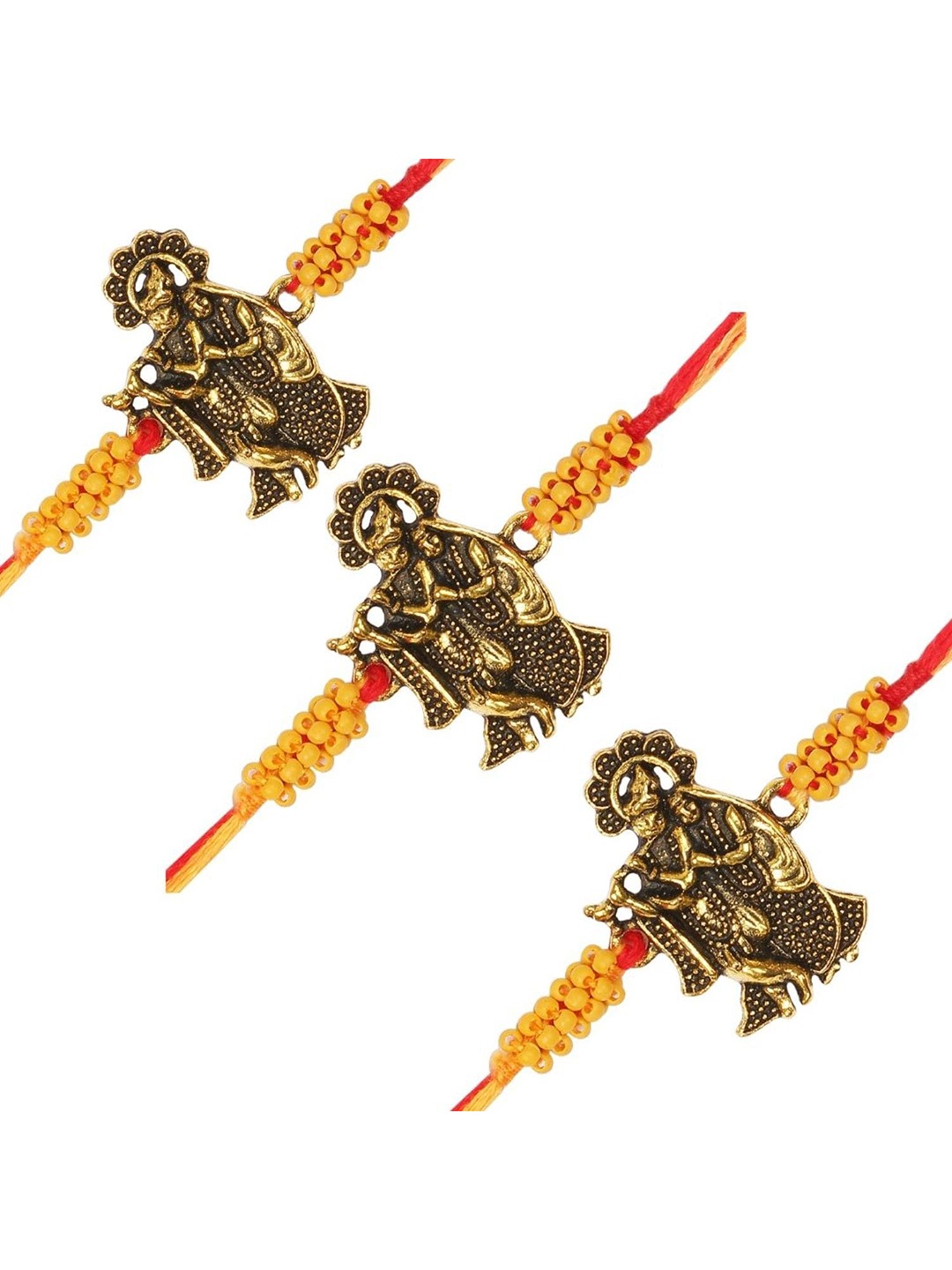 

I Jewels Men Yellow & Gold-Toned Metal Rakhi