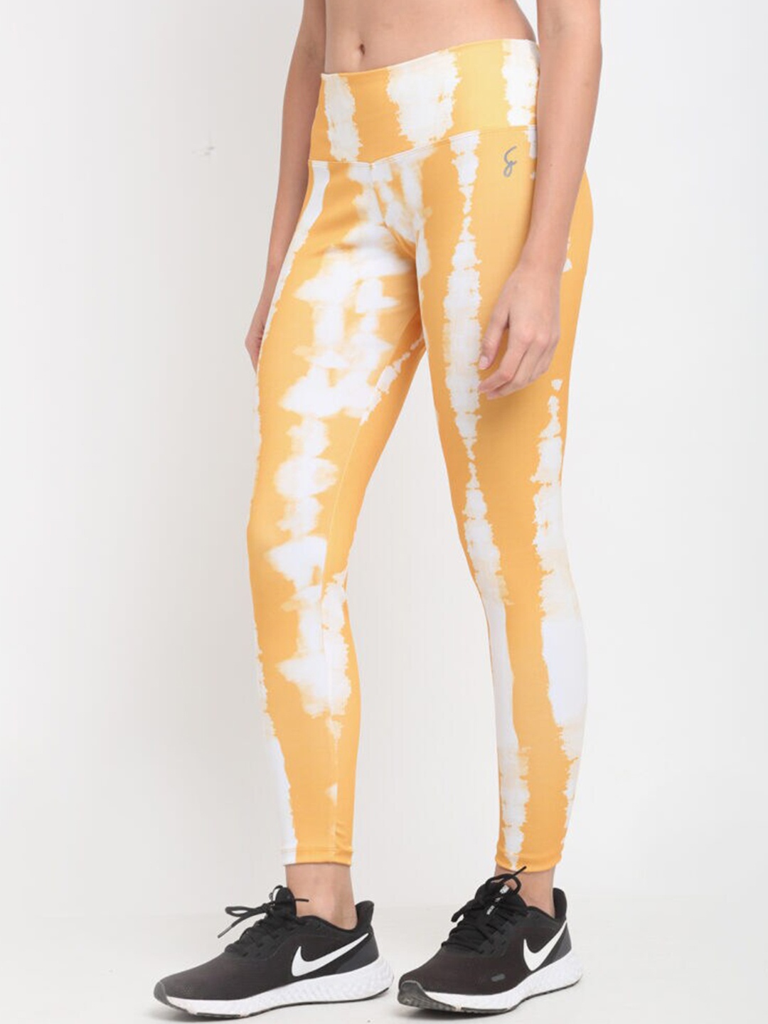 

FITLETHICS Women Yellow Printed Tights