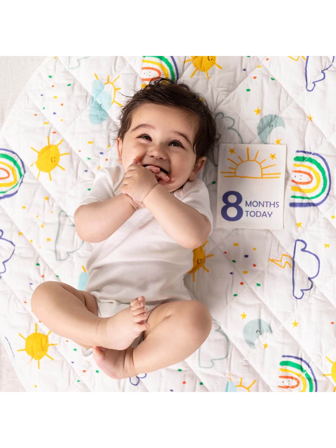 

Haus & Kinder Kids White & Yellow Printed Baby Bed Sets