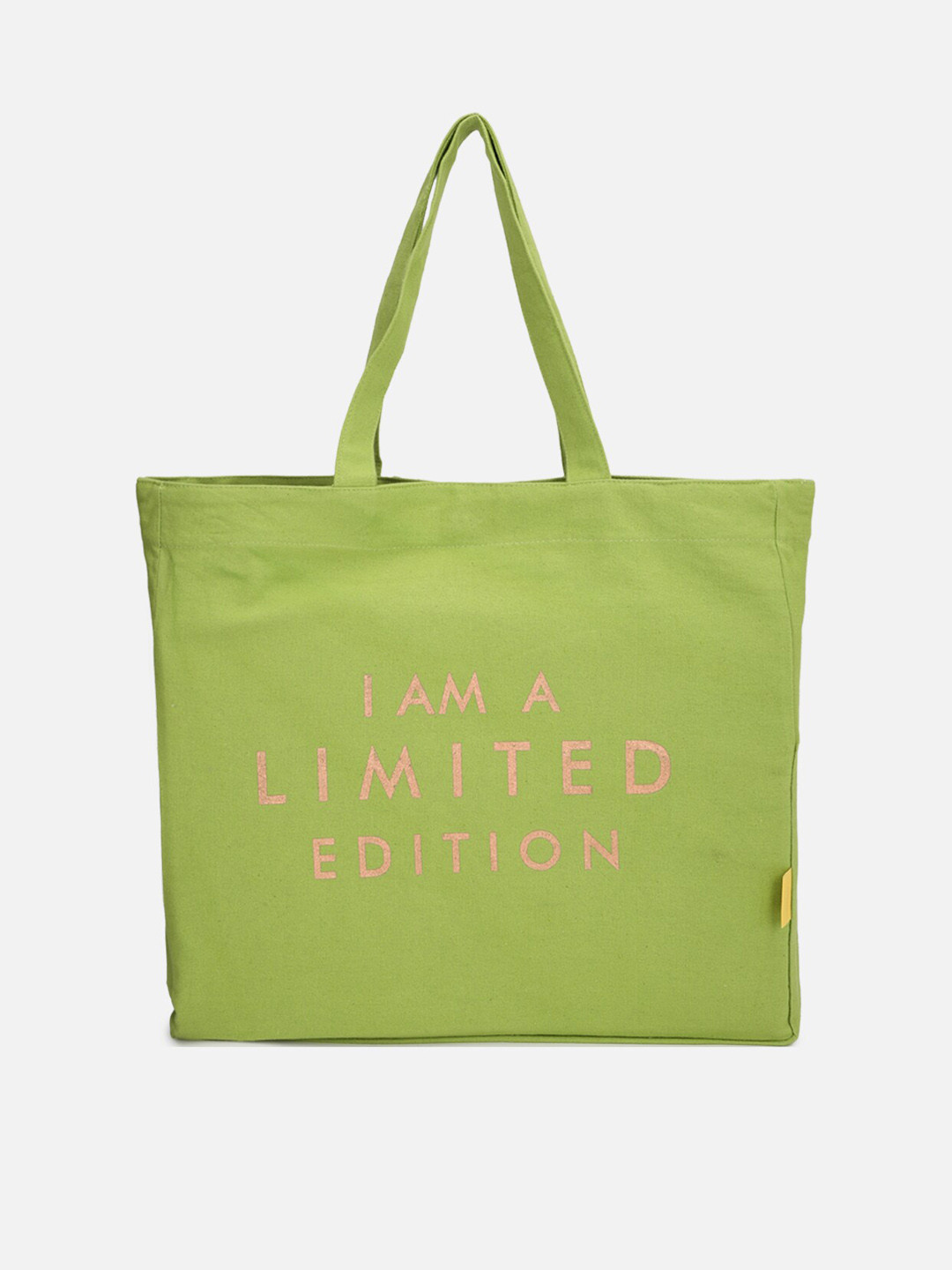 

FOREVER 21 Green Printed Oversized Shopper Tote Bag with Cut Work