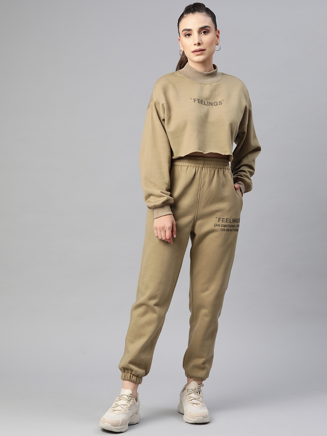 

Laabha Women Khaki Printed Tracksuit